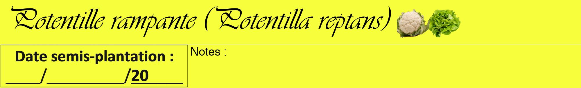 Étiquette de : Potentilla reptans - format a - style noire18viv avec comestibilité simplifiée
