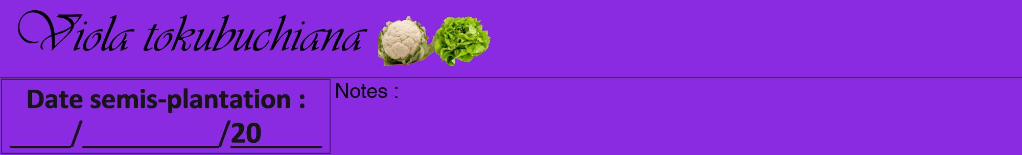 Étiquette de : Viola tokubuchiana - format a - style noire49viv avec comestibilité simplifiée