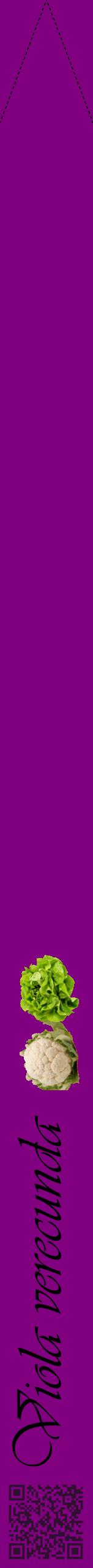 Étiquette de : Viola verecunda - format b - style noire46viv avec qrcode et comestibilité simplifiée