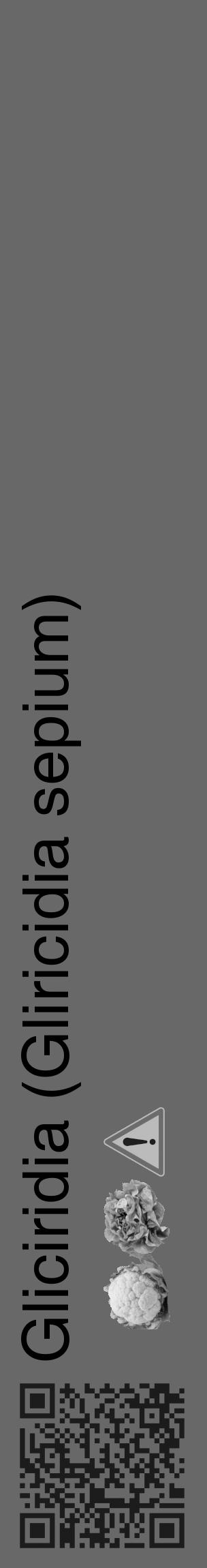 Étiquette de : Gliricidia sepium - format c - style noire43_basique_basiquehel avec qrcode et comestibilité simplifiée - position verticale