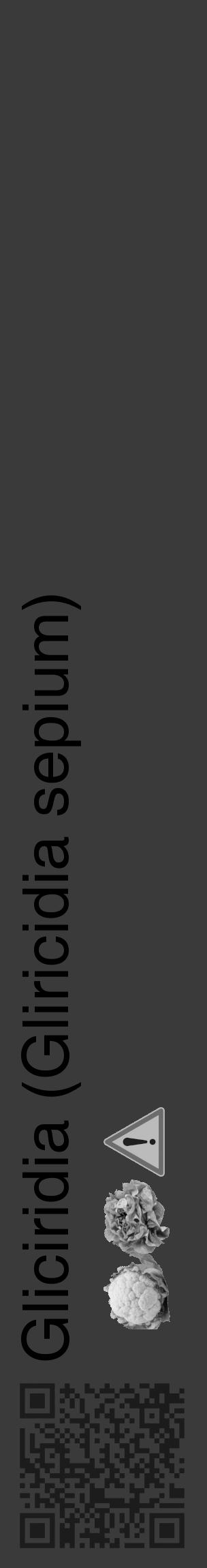 Étiquette de : Gliricidia sepium - format c - style noire8_basique_basiquehel avec qrcode et comestibilité simplifiée - position verticale