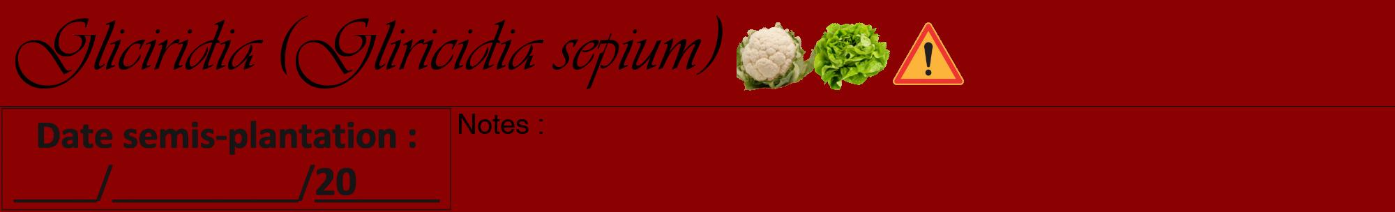 Étiquette de : Gliricidia sepium - format a - style noire34viv avec comestibilité simplifiée