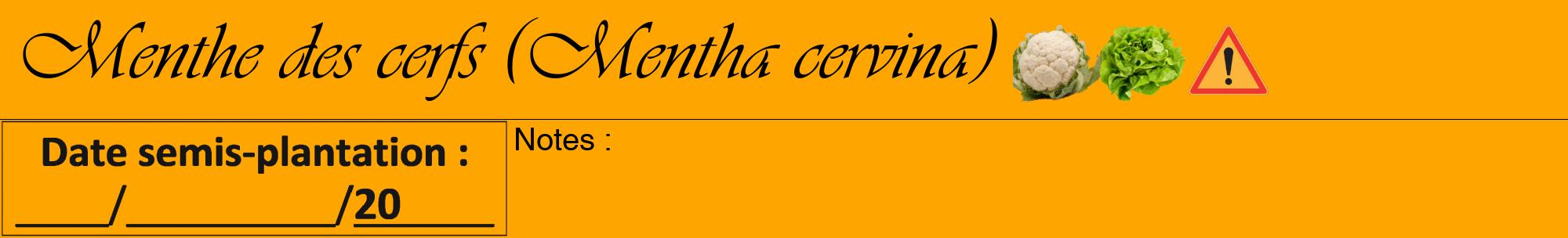 Étiquette de : Mentha cervina - format a - style noire22viv avec comestibilité simplifiée