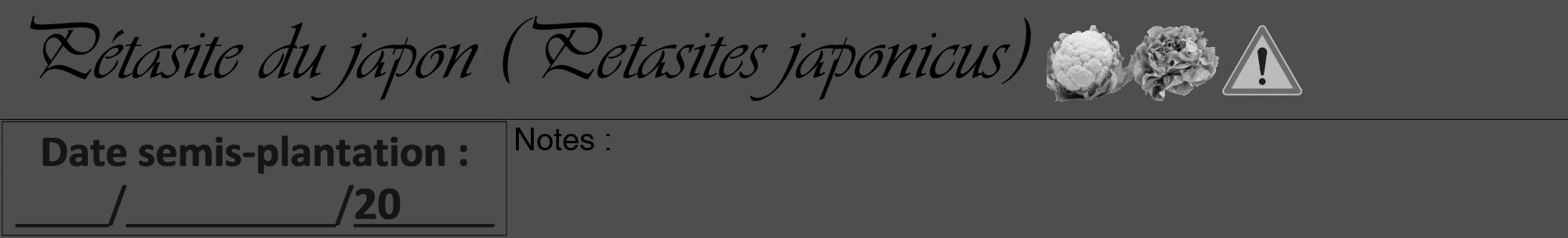 Étiquette de : Petasites japonicus - format a - style noire33viv avec comestibilité simplifiée