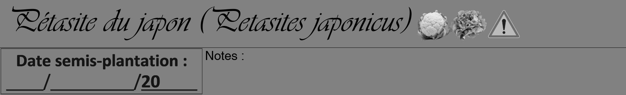 Étiquette de : Petasites japonicus - format a - style noire50viv avec comestibilité simplifiée
