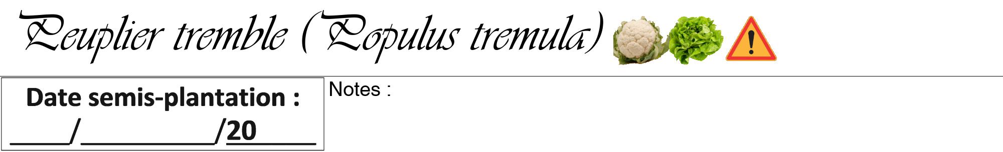 Étiquette de : Populus tremula - format a - style noire60viv avec comestibilité simplifiée