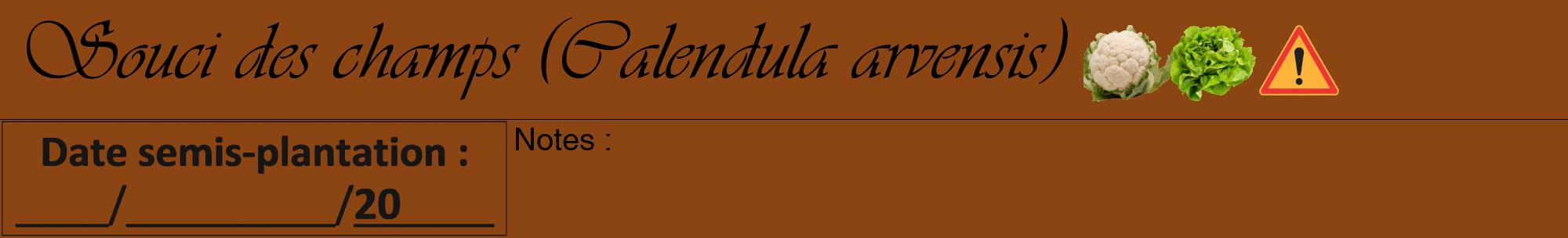 Étiquette de : Calendula arvensis - format a - style noire30viv avec comestibilité simplifiée