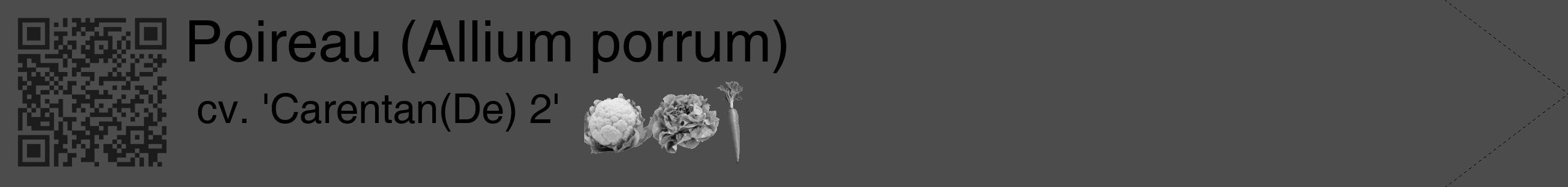 Étiquette de : Allium porrum cv. 'Carentan(De) 2' - format c - style noire27_simple_simplehel avec qrcode et comestibilité simplifiée