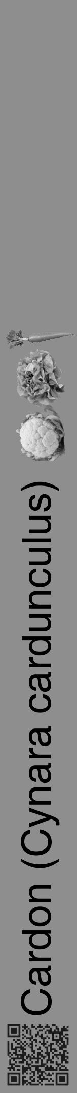 Étiquette de : Cynara cardunculus - format a - style noire25basiquehel avec qrcode et comestibilité simplifiée - position verticale