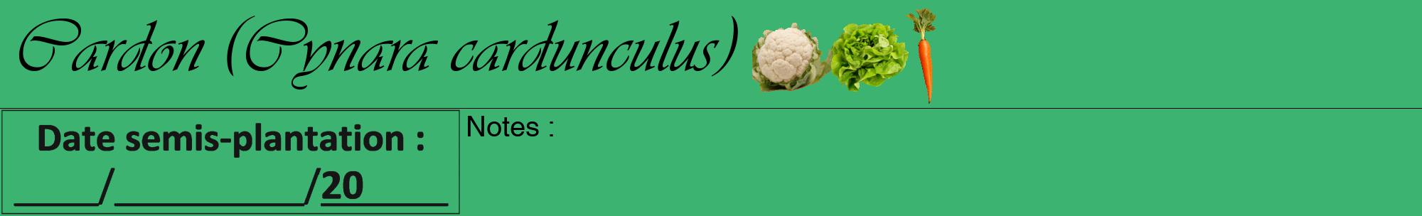Étiquette de : Cynara cardunculus - format a - style noire12viv avec comestibilité simplifiée