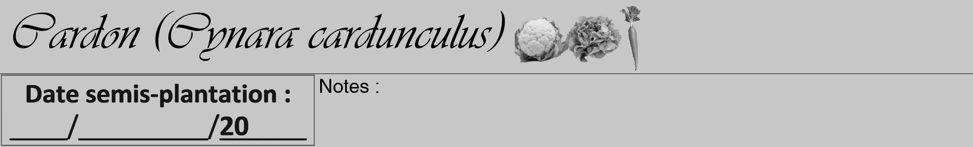 Étiquette de : Cynara cardunculus - format a - style noire15viv avec comestibilité simplifiée