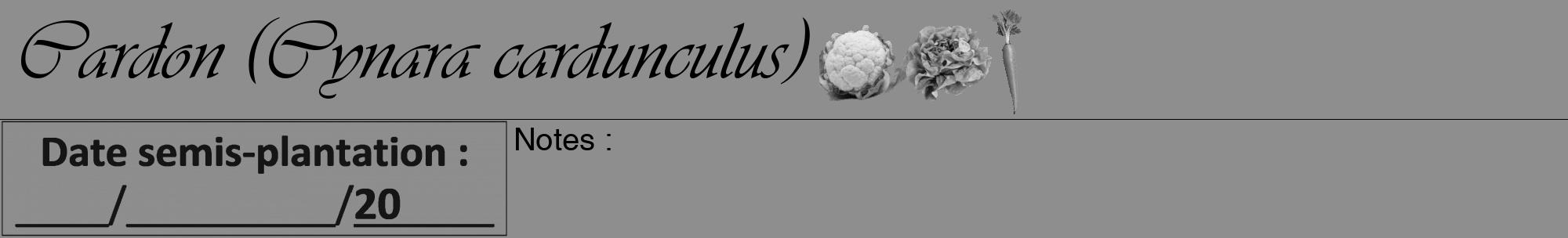 Étiquette de : Cynara cardunculus - format a - style noire25basiqueviv avec comestibilité simplifiée