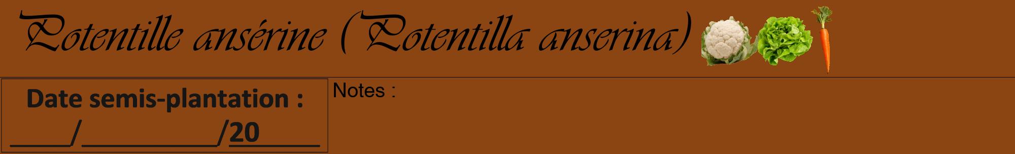 Étiquette de : Potentilla anserina - format a - style noire30viv avec comestibilité simplifiée