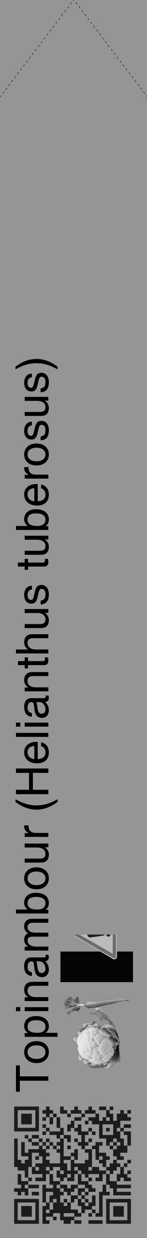 Étiquette de : Helianthus tuberosus - format c - style noire16_simple_simplehel avec qrcode et comestibilité simplifiée - position verticale