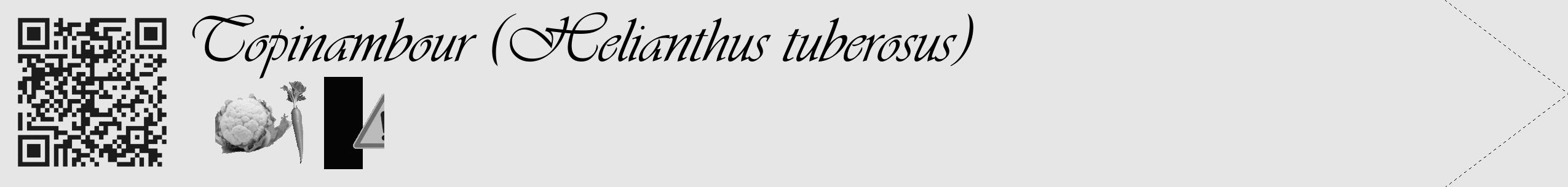 Étiquette de : Helianthus tuberosus - format c - style noire18_simple_simpleviv avec qrcode et comestibilité simplifiée