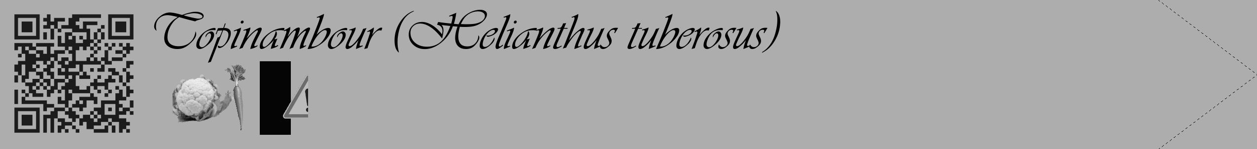 Étiquette de : Helianthus tuberosus - format c - style noire22_simple_simpleviv avec qrcode et comestibilité simplifiée