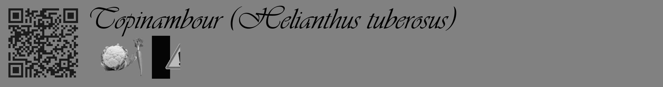 Étiquette de : Helianthus tuberosus - format c - style noire50_basique_basiqueviv avec qrcode et comestibilité simplifiée