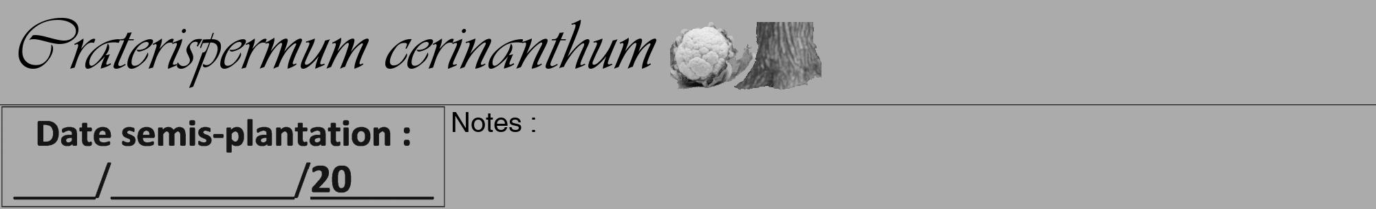 Étiquette de : Craterispermum cerinanthum - format a - style noire37viv avec comestibilité simplifiée