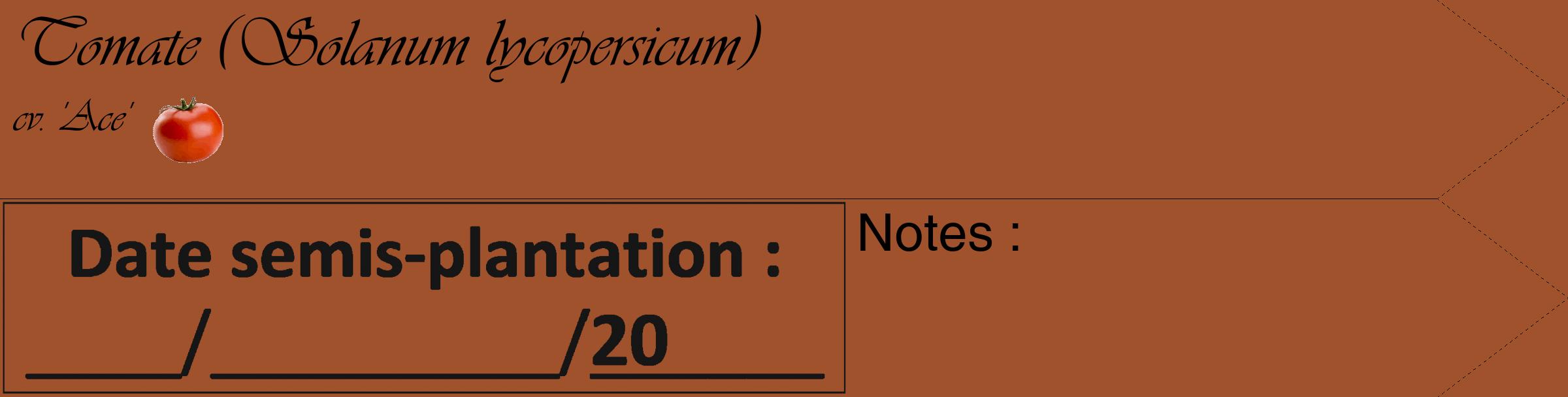 Étiquette de : Solanum lycopersicum cv. 'Ace' - format c - style noire32_simple_simpleviv avec comestibilité simplifiée