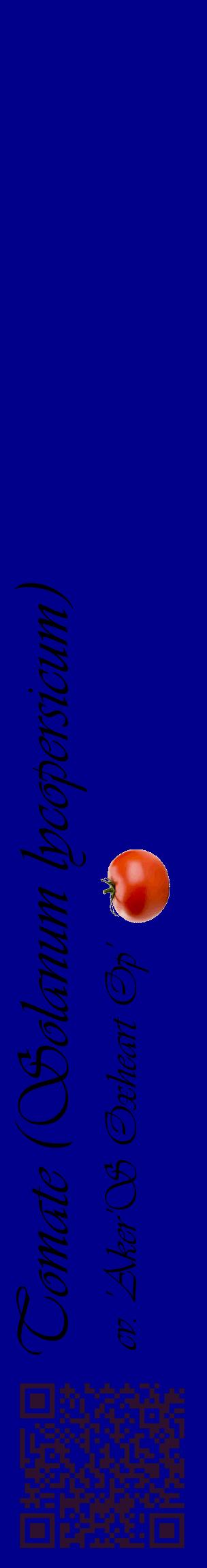 Étiquette de : Solanum lycopersicum cv. 'Aker'S Oxheart Op' - format c - style noire7_basiqueviv avec qrcode et comestibilité simplifiée