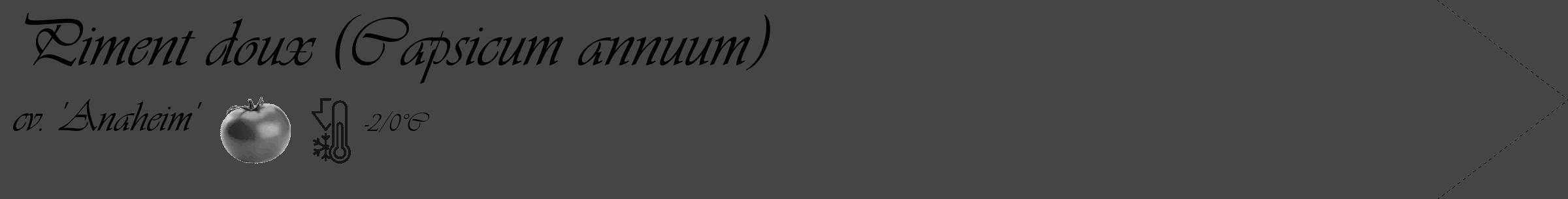 Étiquette de : Capsicum annuum cv. 'Anaheim' - format c - style noire58simple_basique_basiqueviv avec comestibilité simplifiée
