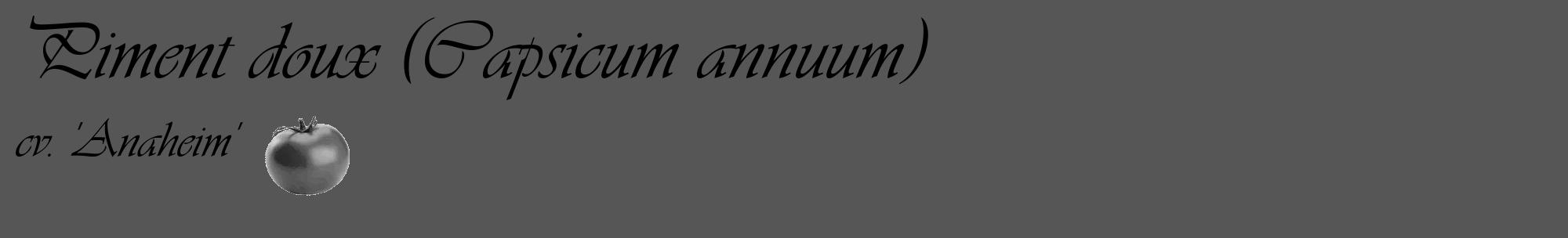 Étiquette de : Capsicum annuum cv. 'Anaheim' - format c - style noire45_basique_basiqueviv avec comestibilité simplifiée