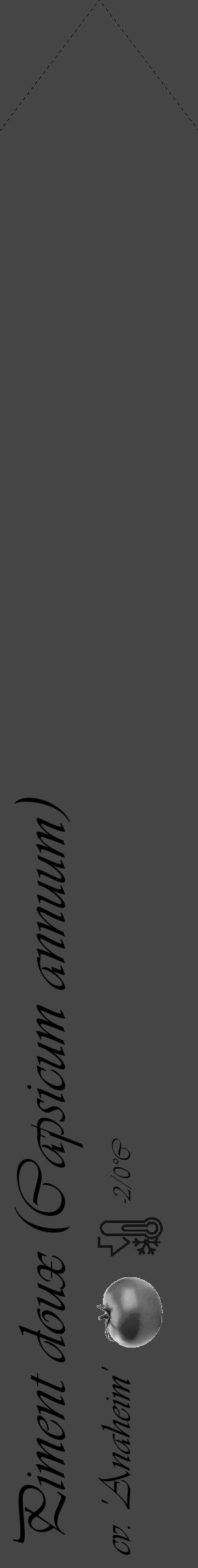 Étiquette de : Capsicum annuum cv. 'Anaheim' - format c - style noire58simple_basique_basiqueviv avec comestibilité simplifiée - position verticale