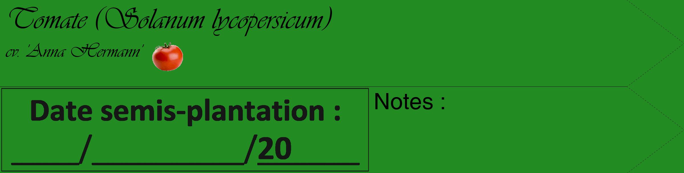 Étiquette de : Solanum lycopersicum cv. 'Anna Hermann' - format c - style noire10_simple_simpleviv avec comestibilité simplifiée