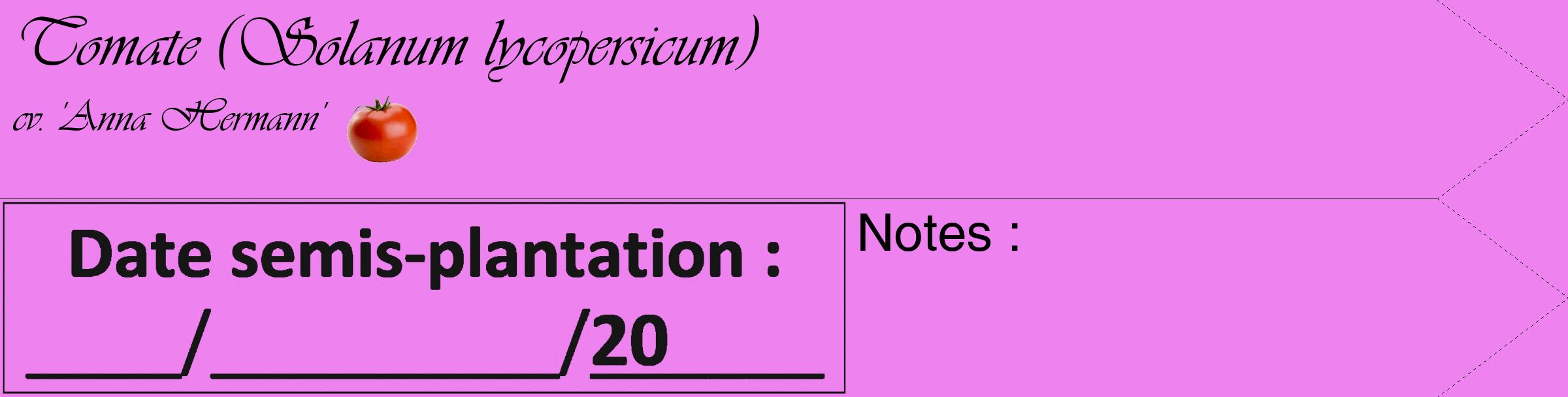 Étiquette de : Solanum lycopersicum cv. 'Anna Hermann' - format c - style noire53_simple_simpleviv avec comestibilité simplifiée