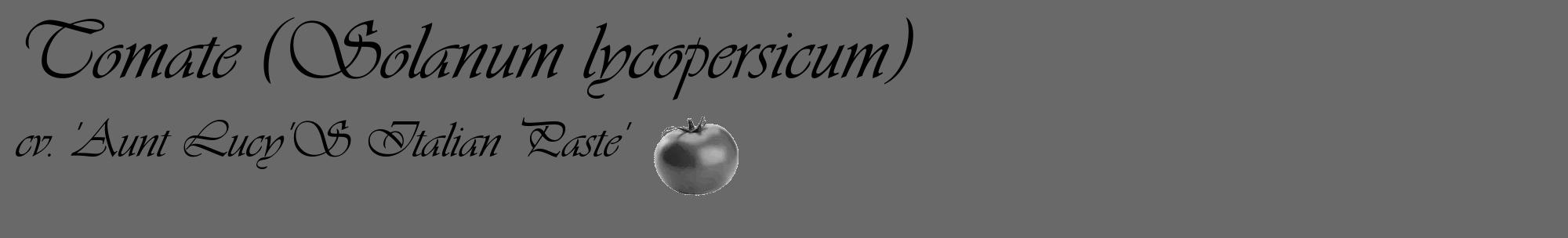 Étiquette de : Solanum lycopersicum cv. 'Aunt Lucy'S Italian Paste' - format c - style noire51_basique_basiqueviv avec comestibilité simplifiée
