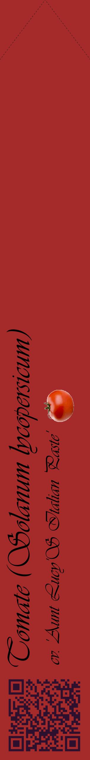 Étiquette de : Solanum lycopersicum cv. 'Aunt Lucy'S Italian Paste' - format c - style noire33_simpleviv avec qrcode et comestibilité simplifiée