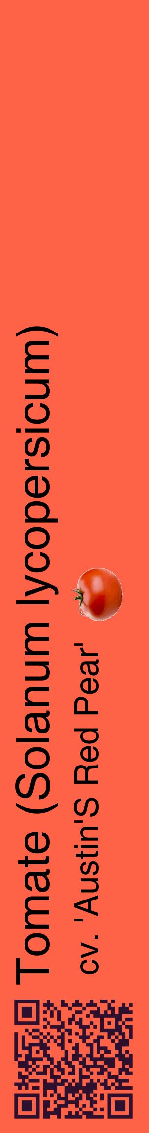 Étiquette de : Solanum lycopersicum cv. 'Austin'S Red Pear' - format c - style noire25_basiquehel avec qrcode et comestibilité simplifiée