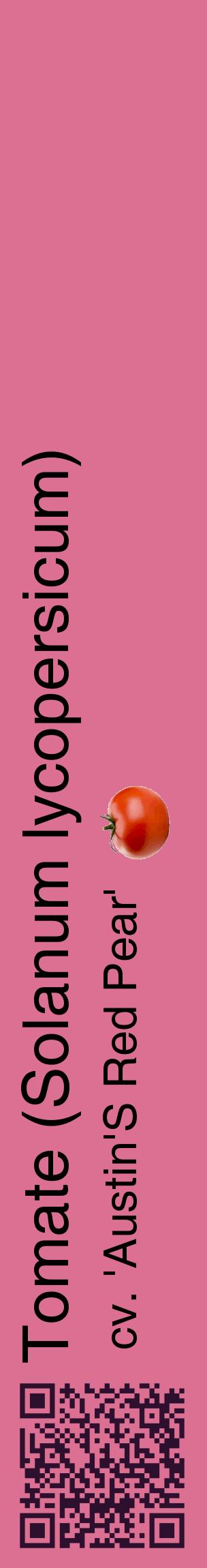 Étiquette de : Solanum lycopersicum cv. 'Austin'S Red Pear' - format c - style noire44_basiquehel avec qrcode et comestibilité simplifiée