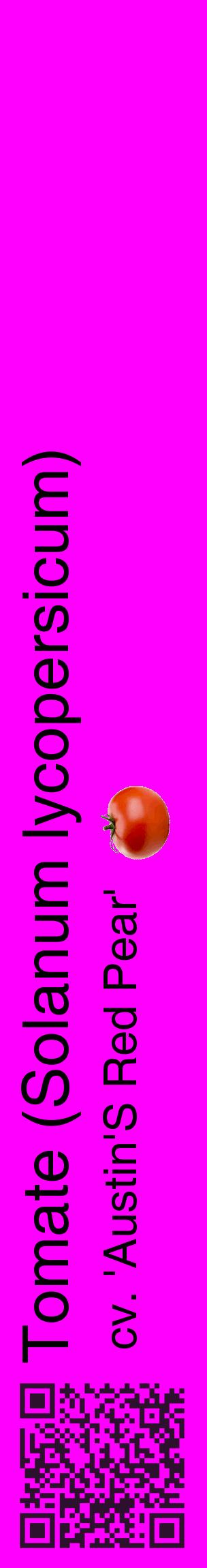 Étiquette de : Solanum lycopersicum cv. 'Austin'S Red Pear' - format c - style noire51_basiquehel avec qrcode et comestibilité simplifiée