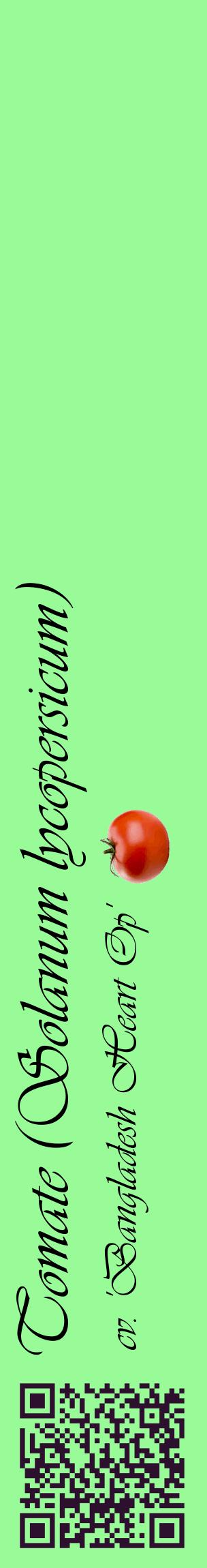 Étiquette de : Solanum lycopersicum cv. 'Bangladesh Heart Op' - format c - style noire14_basiqueviv avec qrcode et comestibilité simplifiée