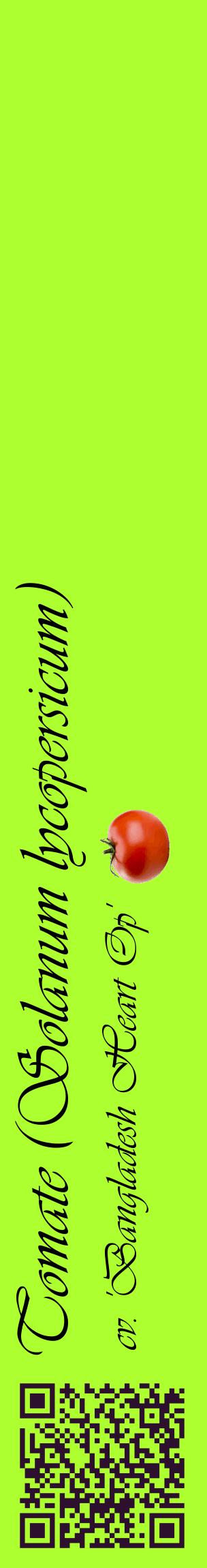 Étiquette de : Solanum lycopersicum cv. 'Bangladesh Heart Op' - format c - style noire17_basiqueviv avec qrcode et comestibilité simplifiée