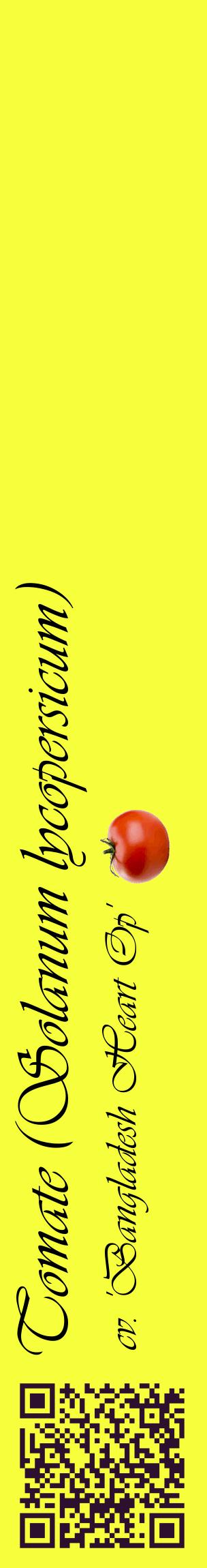 Étiquette de : Solanum lycopersicum cv. 'Bangladesh Heart Op' - format c - style noire18_basiqueviv avec qrcode et comestibilité simplifiée
