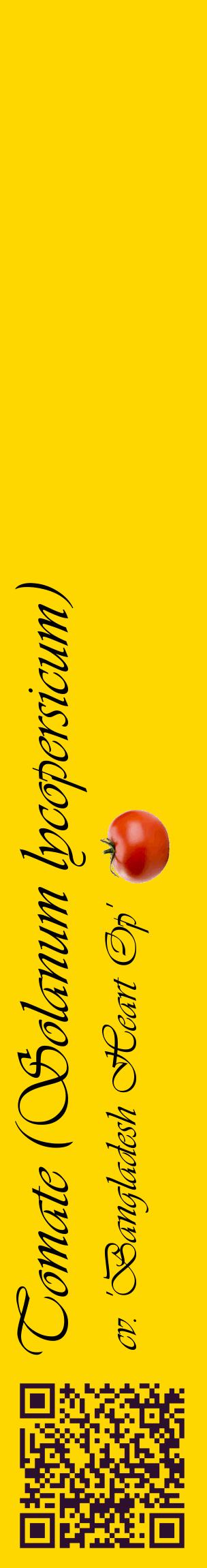 Étiquette de : Solanum lycopersicum cv. 'Bangladesh Heart Op' - format c - style noire21_basiqueviv avec qrcode et comestibilité simplifiée