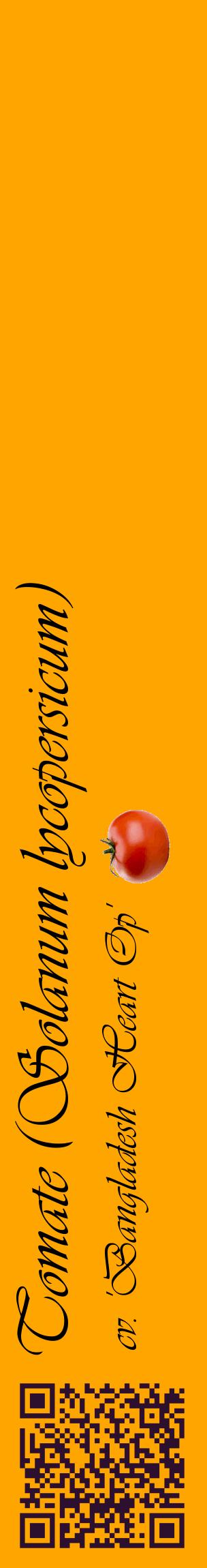 Étiquette de : Solanum lycopersicum cv. 'Bangladesh Heart Op' - format c - style noire22_basiqueviv avec qrcode et comestibilité simplifiée