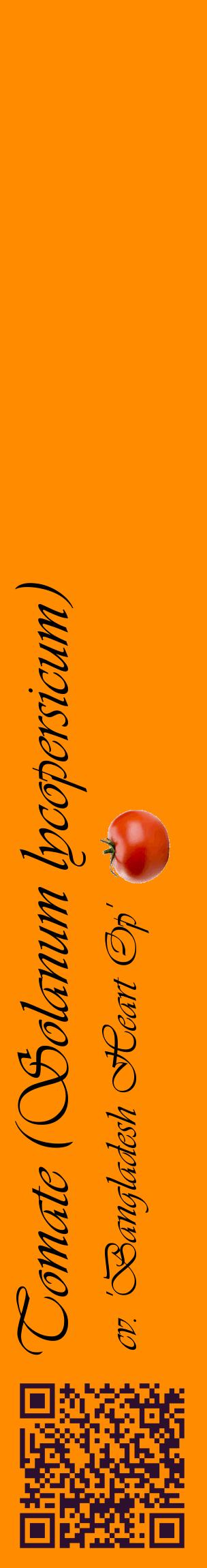 Étiquette de : Solanum lycopersicum cv. 'Bangladesh Heart Op' - format c - style noire23_basiqueviv avec qrcode et comestibilité simplifiée