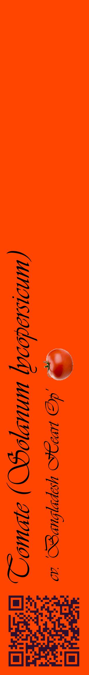 Étiquette de : Solanum lycopersicum cv. 'Bangladesh Heart Op' - format c - style noire26_basiqueviv avec qrcode et comestibilité simplifiée