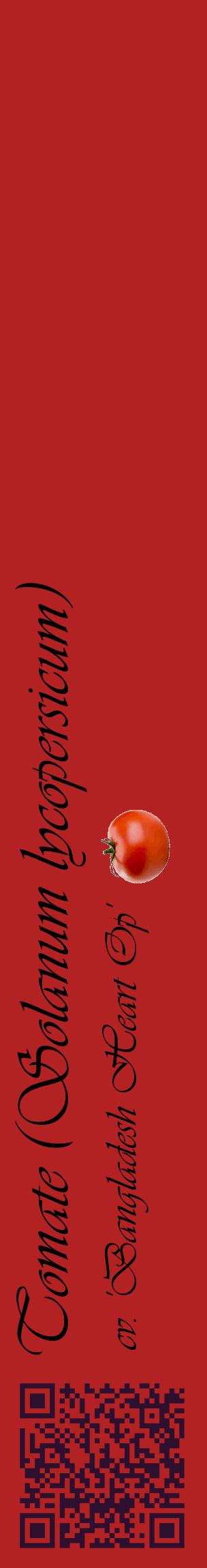 Étiquette de : Solanum lycopersicum cv. 'Bangladesh Heart Op' - format c - style noire28_basiqueviv avec qrcode et comestibilité simplifiée