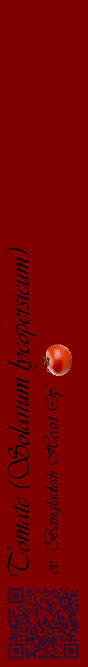 Étiquette de : Solanum lycopersicum cv. 'Bangladesh Heart Op' - format c - style noire29_basiqueviv avec qrcode et comestibilité simplifiée