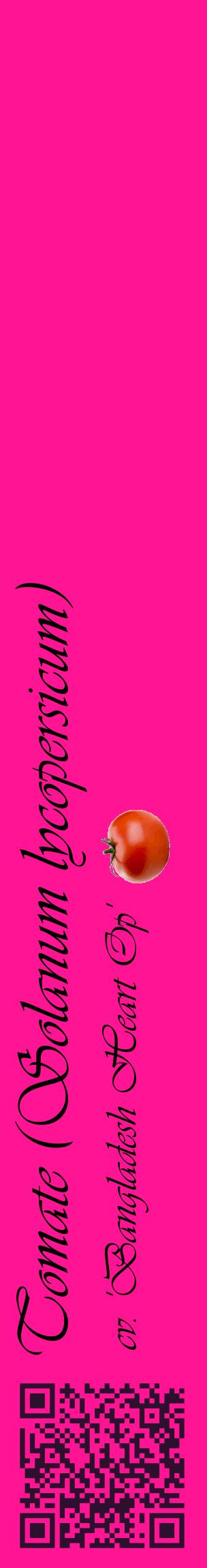 Étiquette de : Solanum lycopersicum cv. 'Bangladesh Heart Op' - format c - style noire43_basiqueviv avec qrcode et comestibilité simplifiée