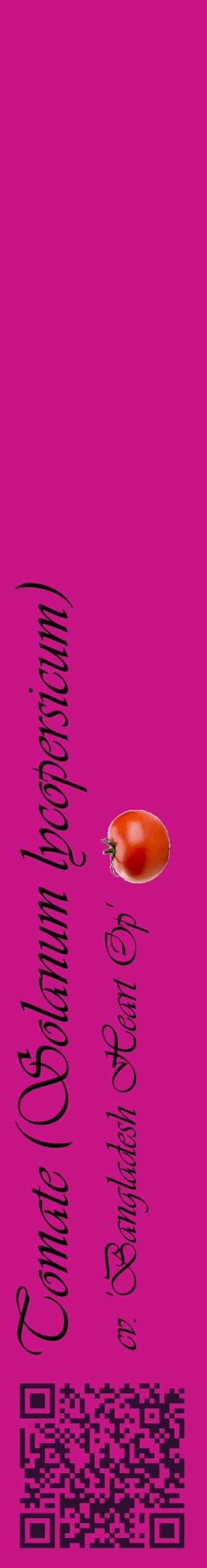 Étiquette de : Solanum lycopersicum cv. 'Bangladesh Heart Op' - format c - style noire45_basiqueviv avec qrcode et comestibilité simplifiée