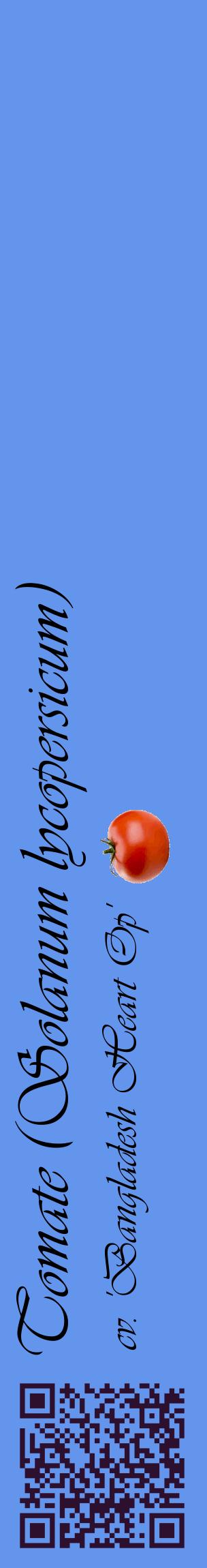 Étiquette de : Solanum lycopersicum cv. 'Bangladesh Heart Op' - format c - style noire4_basiqueviv avec qrcode et comestibilité simplifiée