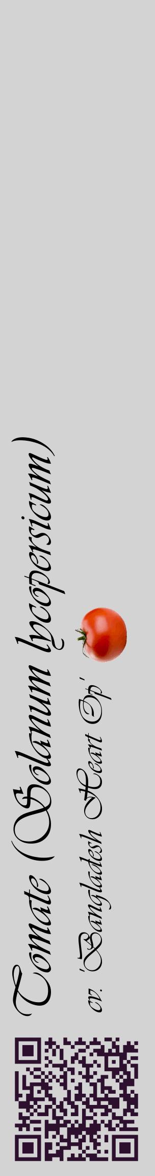 Étiquette de : Solanum lycopersicum cv. 'Bangladesh Heart Op' - format c - style noire56_basiqueviv avec qrcode et comestibilité simplifiée