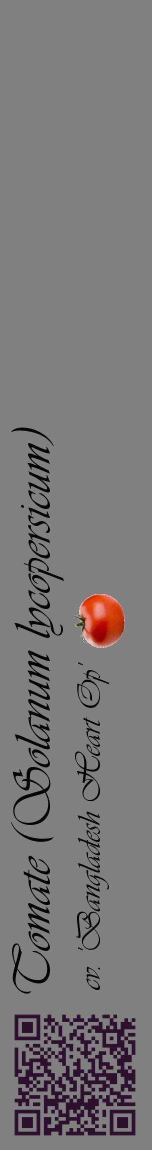 Étiquette de : Solanum lycopersicum cv. 'Bangladesh Heart Op' - format c - style noire57_basiqueviv avec qrcode et comestibilité simplifiée
