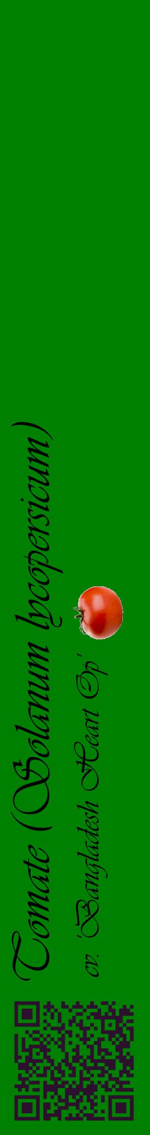 Étiquette de : Solanum lycopersicum cv. 'Bangladesh Heart Op' - format c - style noire9_basiqueviv avec qrcode et comestibilité simplifiée