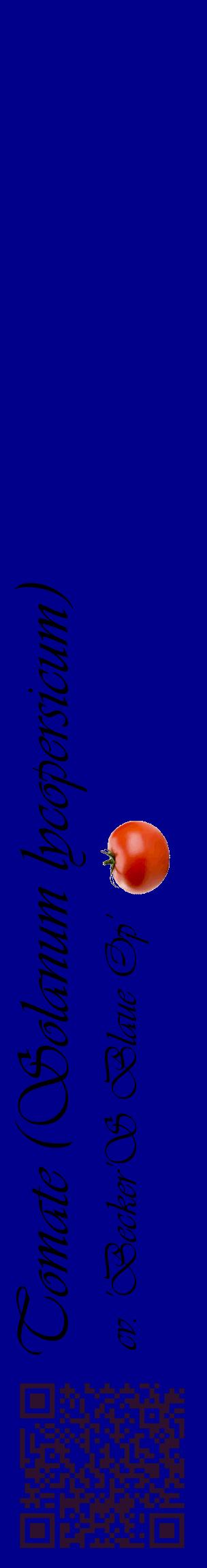 Étiquette de : Solanum lycopersicum cv. 'Becker'S Blaue Op' - format c - style noire7_basiqueviv avec qrcode et comestibilité simplifiée